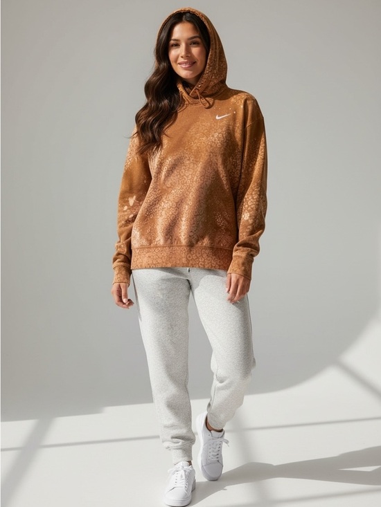 Nike Tops - Nike Women’s Small Custom Leopard Distressed Studded Hoodie One of a Kind